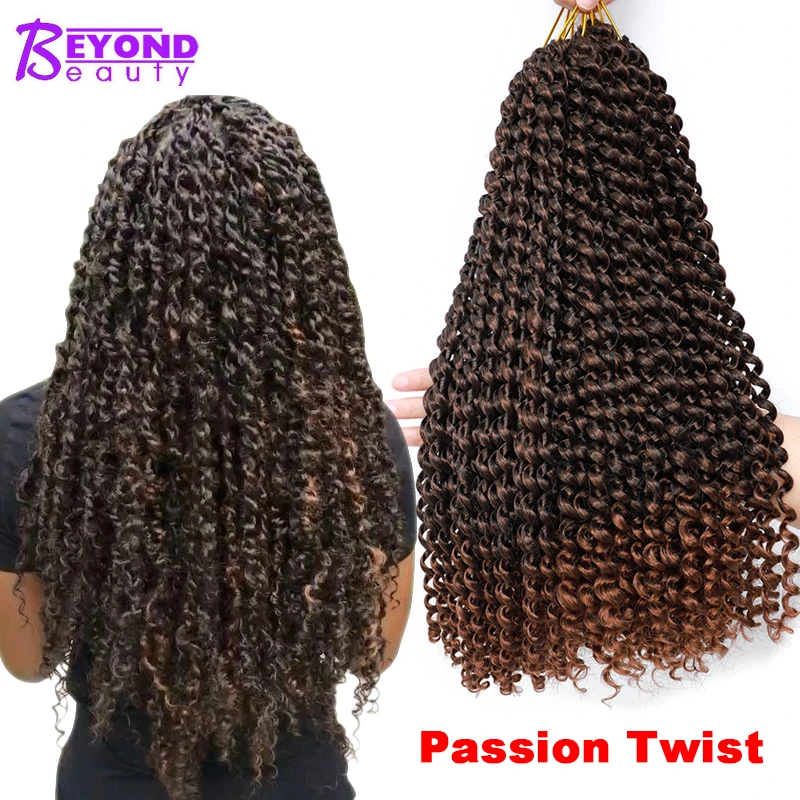 18Inch Passion Twist Crochet Hair Braids Synthetic Fluffy Pre Twist Hair Locs Ombre Braiding Hair Extensions 22 Strands