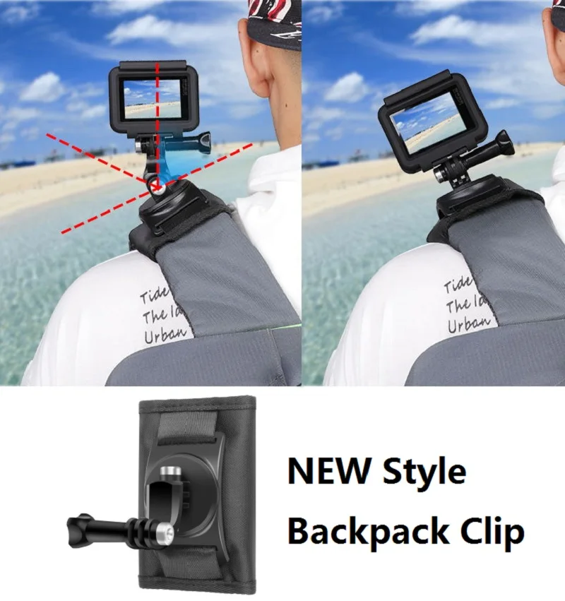 Quick Attached Bag Clip For GoPro Hero 11 10 9 7Insta360 One X2/3 SJ4000/6/8/9 Pro EKEN Mijia Camera Mobile Phone Backpack Clamp