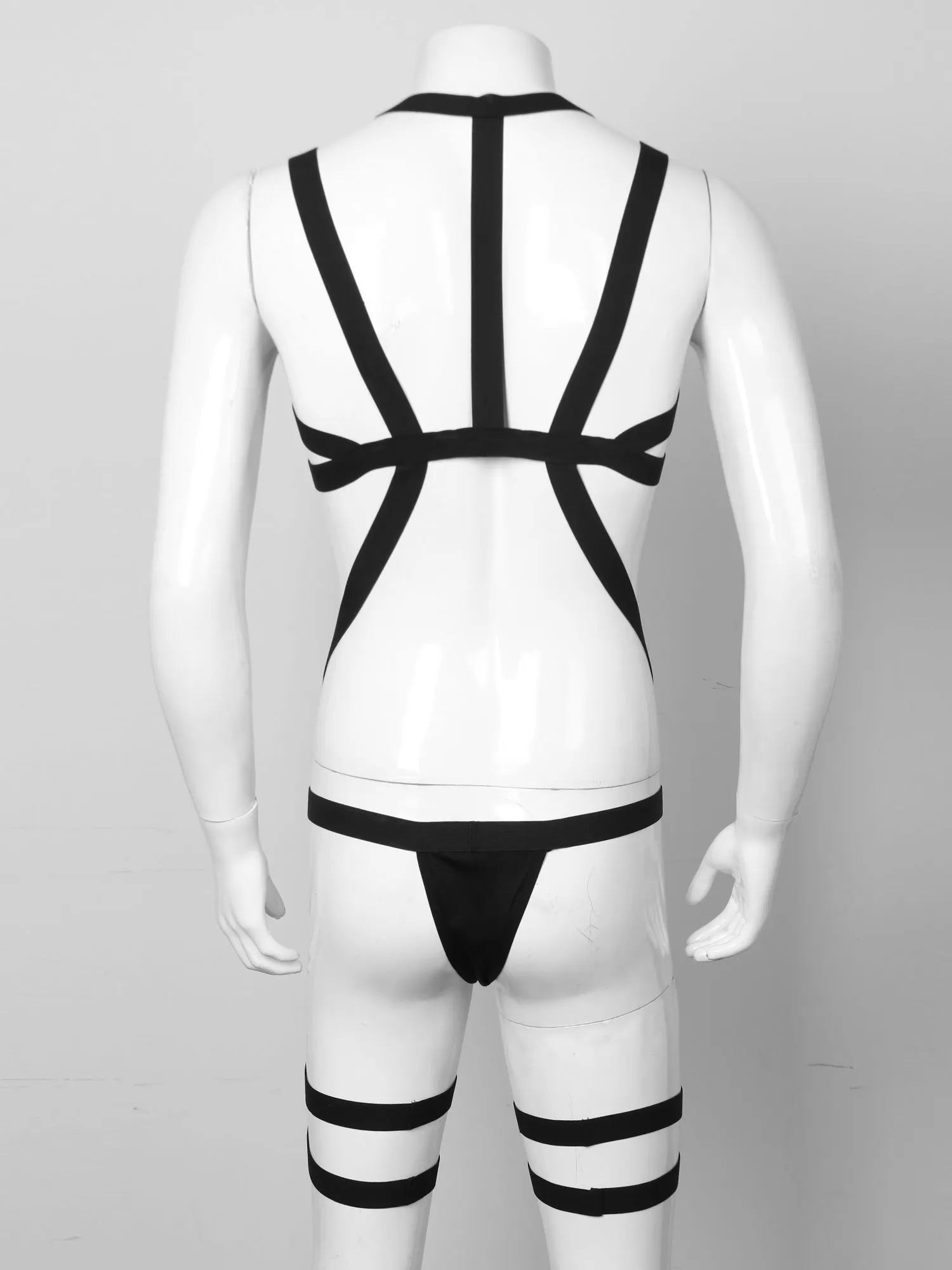 Elastic Halter Harness Set para Homens, Body Straps Lingerie, Thong Leg Belt Briefs, Nightclub Stage Performance Costum