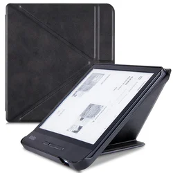 Étui fin pour liseuse Kobo Libra 2 (version 2021, modèle N418) - Housse de support en cuir PU de qualité supérieure pour origami avec mise en veille/réveil automatique