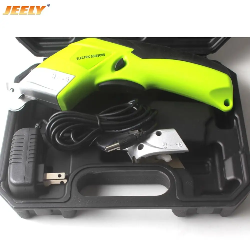 

JEELY Multipurpose 100V-240V Electric Hand Scissors for Leather Cloth Cutting Cordless Chargeable Fabric