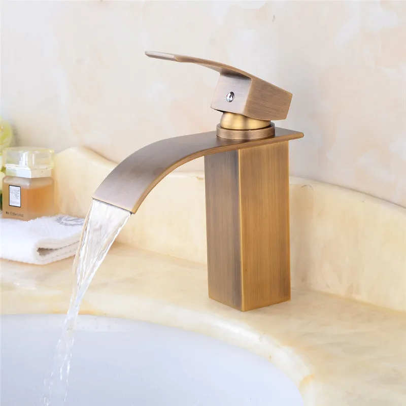 

Vidric New Arrival brass Basin Faucet hot and cold Antique Waterfall Faucet single lever bathroom sink faucet basin tap Lavatory