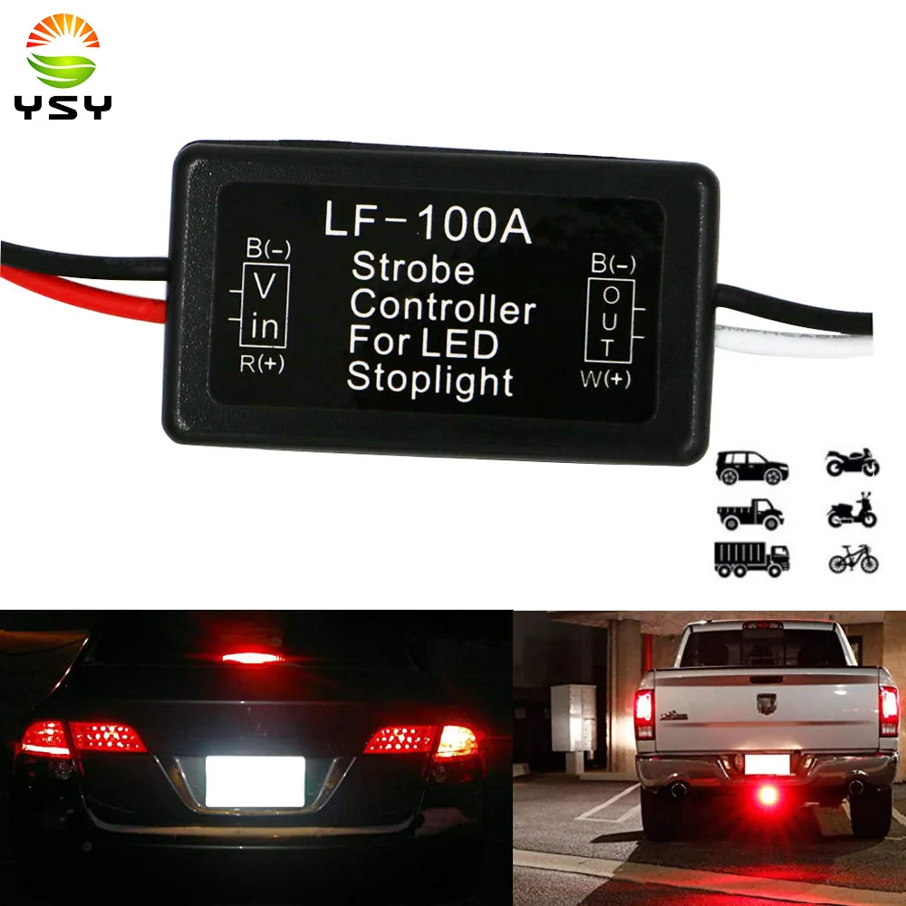 YSY 1pcs Flash Controller Module Strobe Controller Flasher Module for Car LED Brake Stop Light Lamp 12V 24V FL-100A