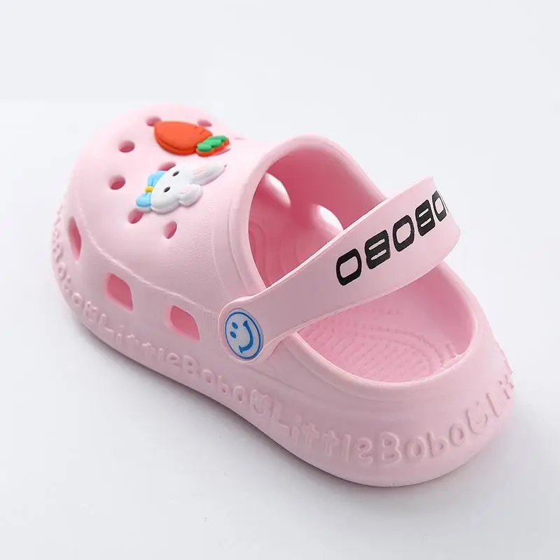 1-5y Kids Mules & Clogs Summer Boy Girl Sandals Flat With Cartoon Baby Beach Breathable Slippers Children Garden Shoes H15