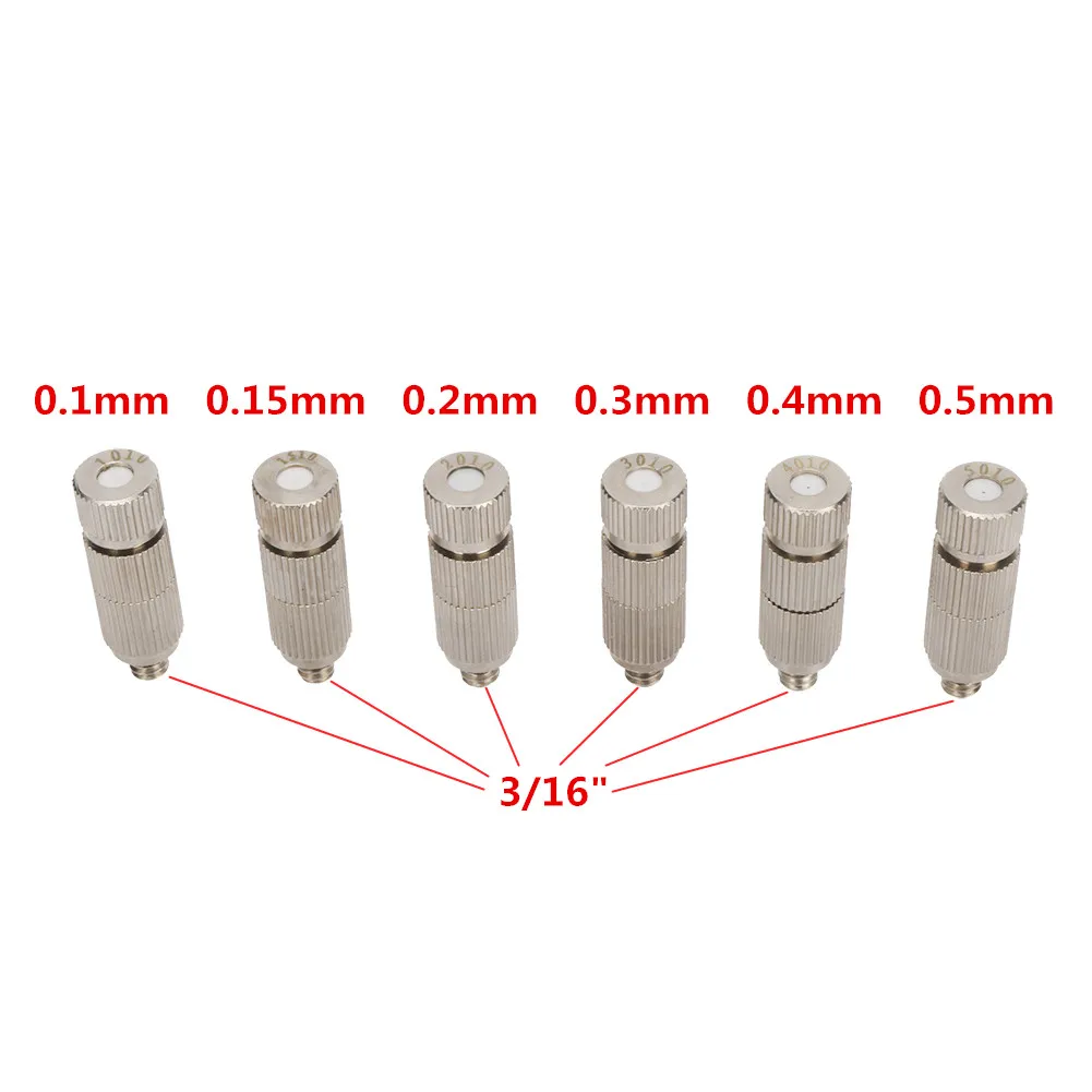 50 Pcs High Pressure Copper 3/16 Thread Ceramic Filter Atomizing Nozzles Garden Industry Irrigation Cooling Humidify Sprayers