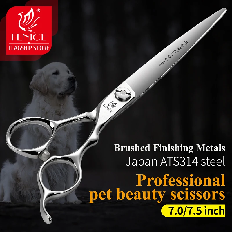 Fenice 7.0/7.5 inch Professional Dog Grooming Scissors Cutting Shears High Class Japan ATS314 Stainless Steel