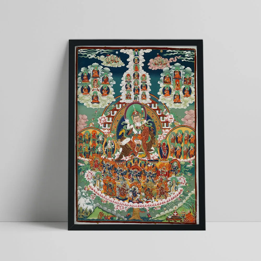 Thangka Poster, Mystical Oriental Style Art Prints, Ancient Chinese Murals, Vintage Classical Art Colored Drawing Home Art Decor