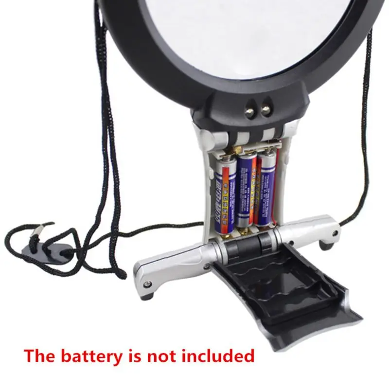 Lupa de Led 100 mm para Idosos Lupa Iluminada para Leitura de Joias Desgaste para o Pescoço para Costura e Ponto Cruz