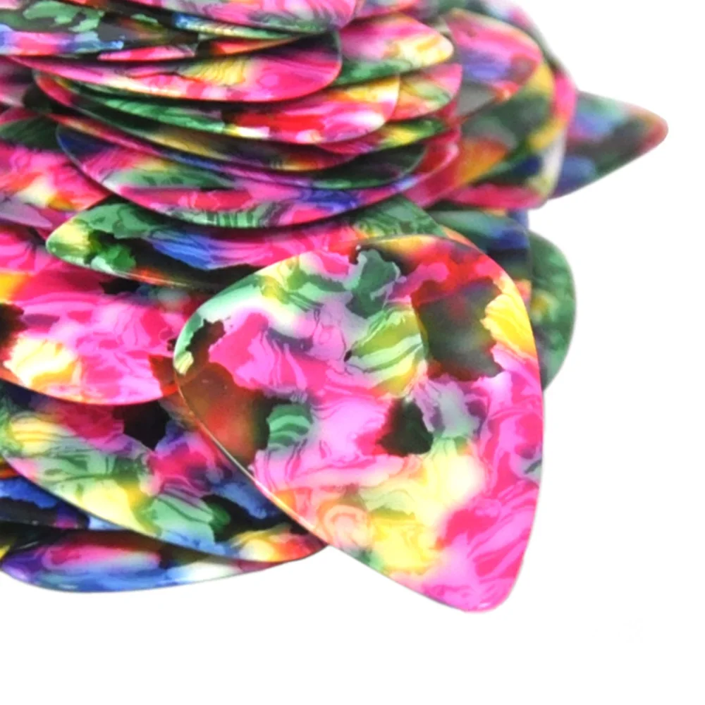 Lots of 50pcs 0.71mm 0.96mm Tie-dye Celluloid Guitar Picks Plectrums