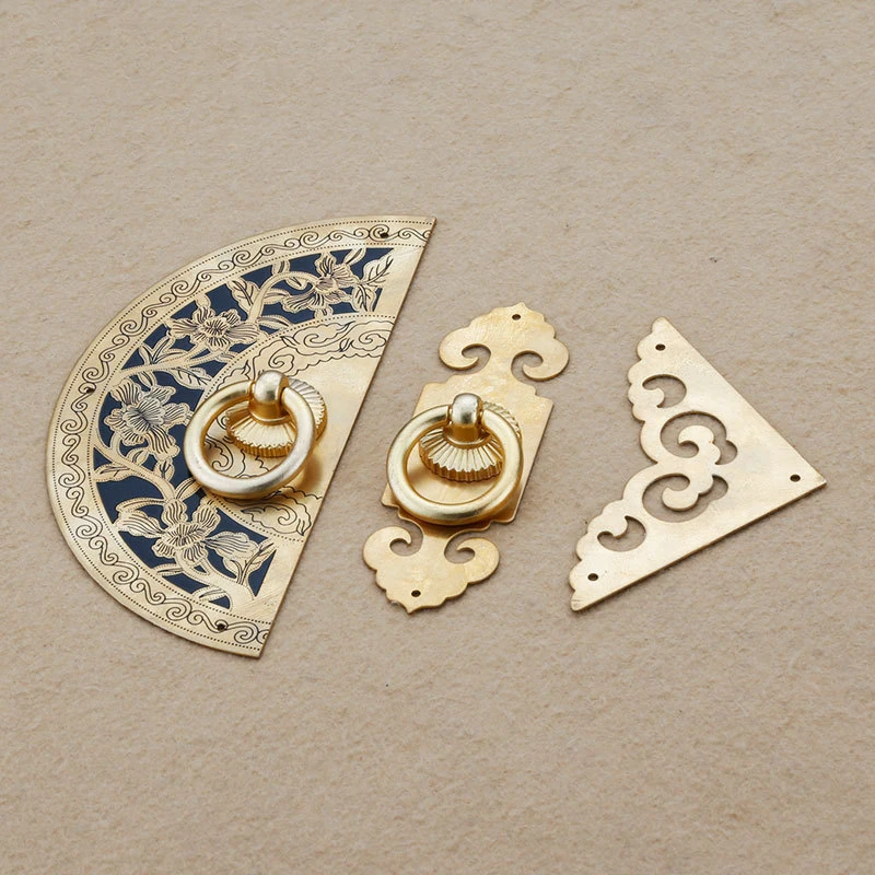 Factory Direct Sales Chinese Round Cabinet Wardrobe Door Handle Pure Copper Antique Shoe Handle Furniture Hardware Drawer Knobs