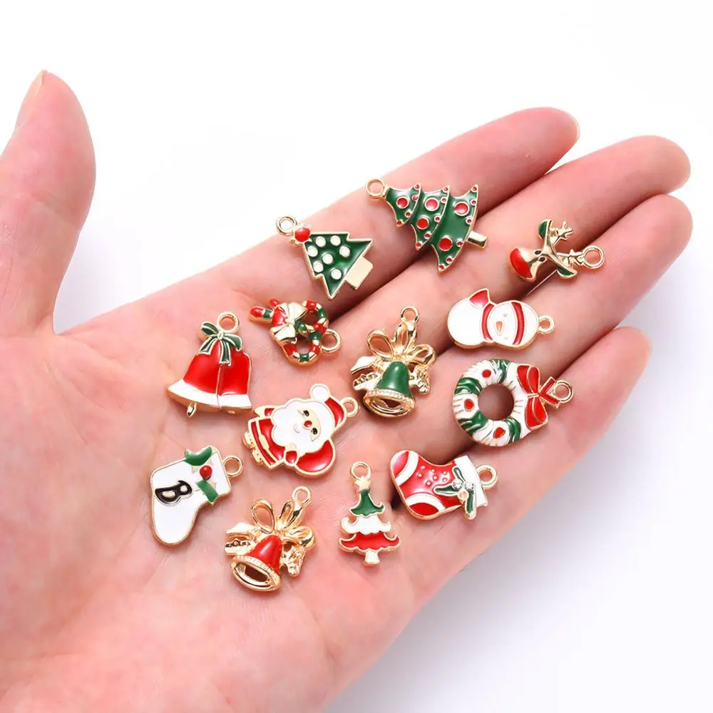 38 Pcs Christmas Pendant Charm Beads Charms for Necklace Bracelet Earring Jewelry Making DIY Craft Supplies Jewelry Set