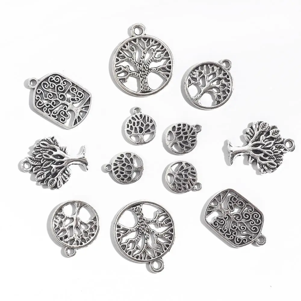 Antique Silver Plated Connectors Beads Hollow Branches Leaves Charm For DIY Earrings Bracelet Necklace Pendants Jewelry Making