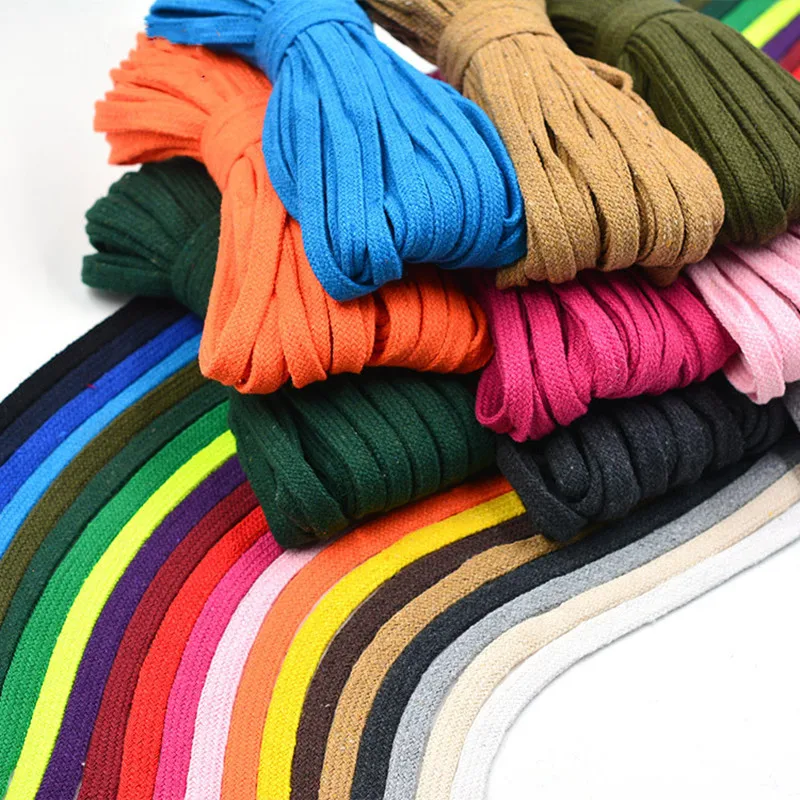 10mm Cotton Flat Rope Cord Hollow Twisted Woven String Braided Wire Rope DIY Handmade Home Crafts Pants Shoes Bag Accessories