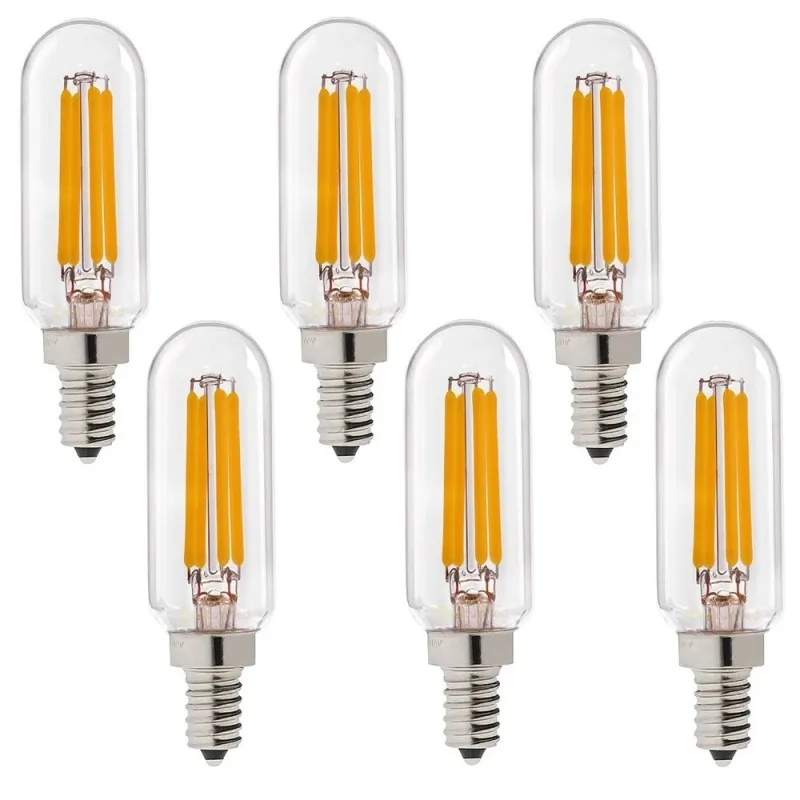 Vintage Glass T25 LED Lamp Tubular LED Filament Bulbs 4W 8W Retro Chandelier Pendant Lamp E14 220V Warm Cold White Edison Bulb