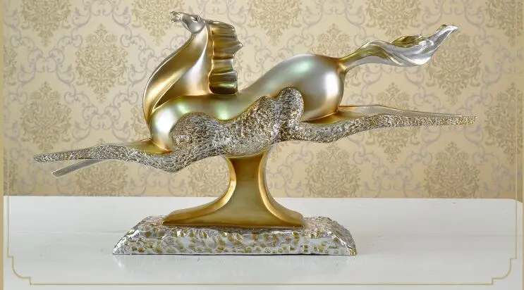 Modern horse Pegasus figure Model double flying horse statue artwork party cabinet Sculpture Home Decoration Accessories A0501