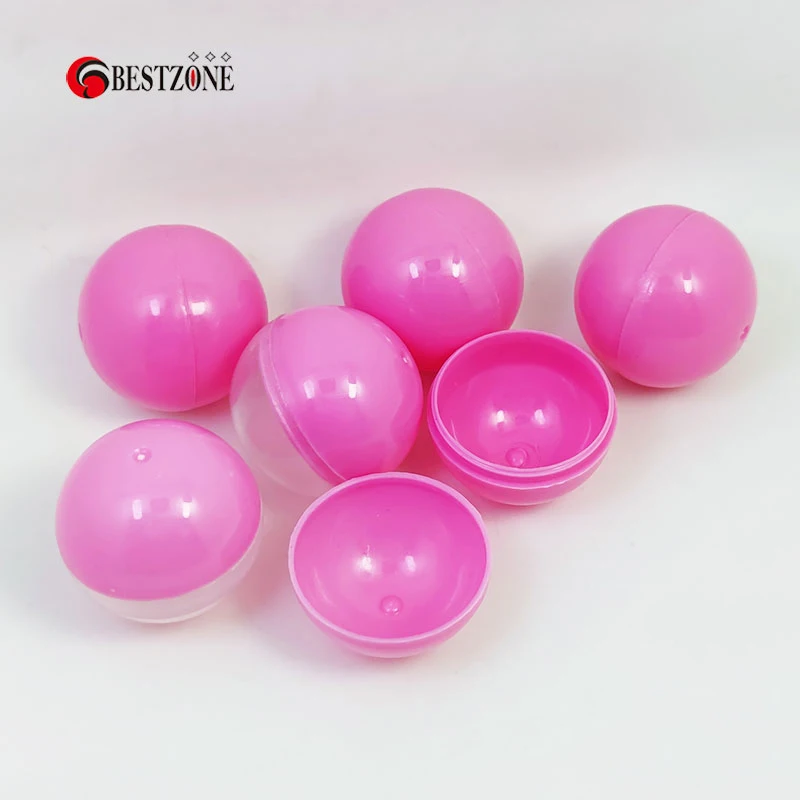 100Pcs/Lot 40MM Diameter Plastic PP Toy Capsules Full Pink Color With Ball Round For Vending Machine Empty Container Split body