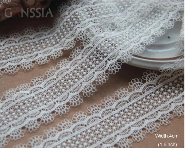 1Yard Width:4cm Fabric Japan Lace Water Soluble Bilateral Embroidery Lace for Sewing Accessories(ss-2439)