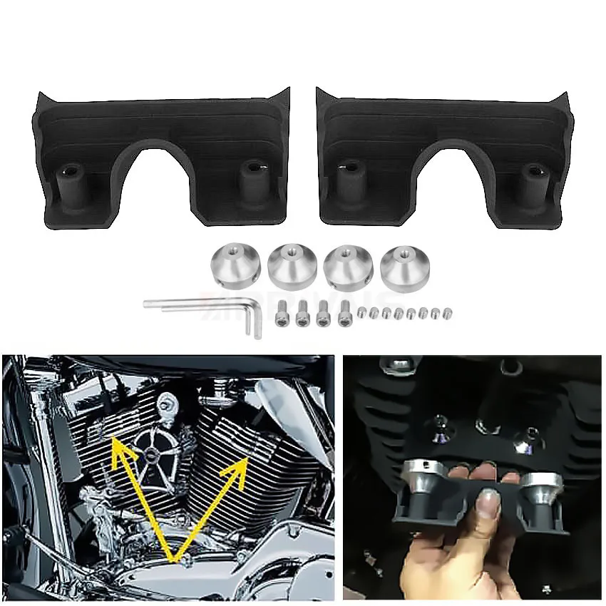 High Quality Motorcycle Drag Wrinkle Black Engine Spark Plug Filled Decorative Cover For Harley Sportster 48 883 1200 2004-2018