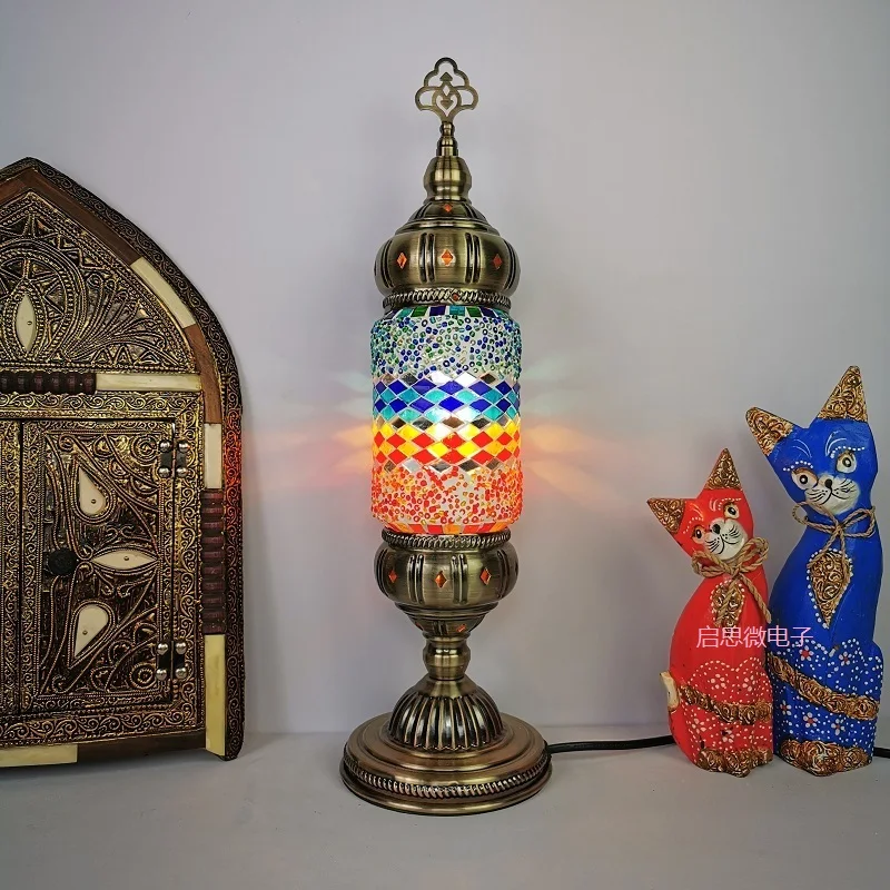 Turkish Mosaic Table Lamp Vintage Art Deco Handcrafted Lamparas De Mesa Glass Bed Light Lamparas Con Mosaicos Night Lights