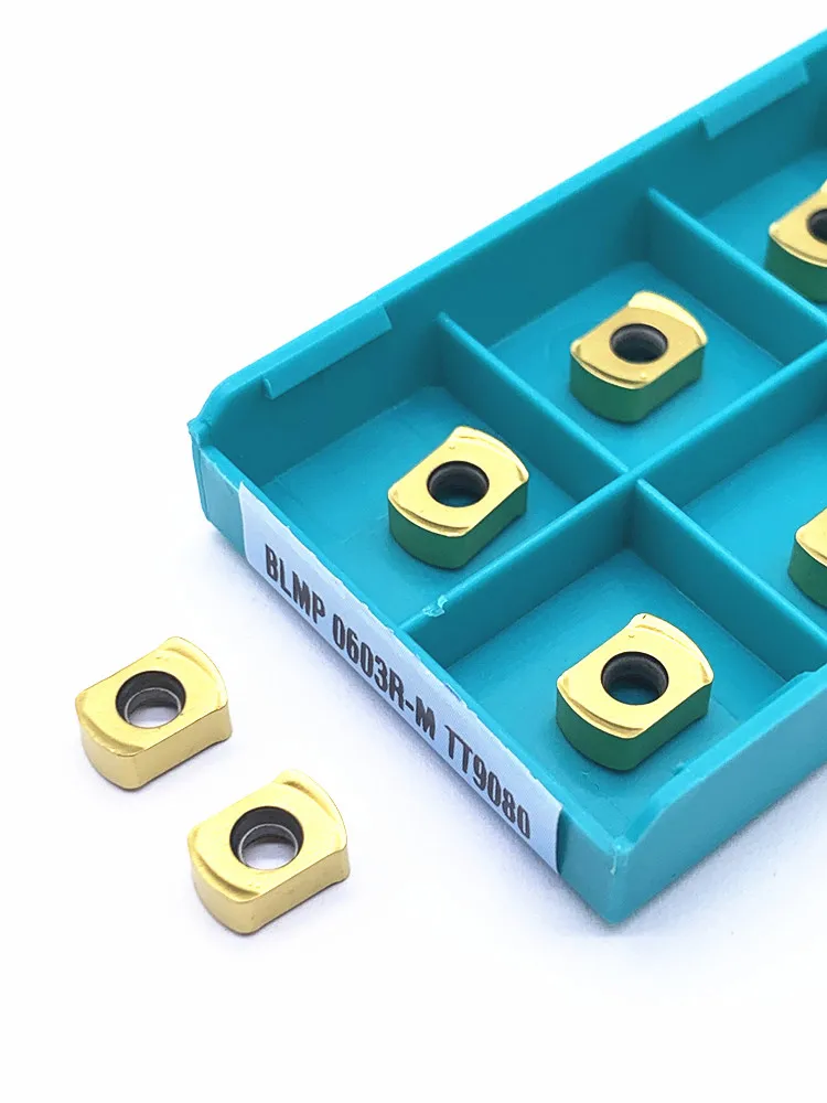 10PCS คาร์ไบด์แทรก BLMP 0603R M TT9080คุณภาพสูงมิลลิ่งเครื่อง Double-Sided Fast Feed BLMP0603R เครื่องกลึง CNC เครื่องมือ0603