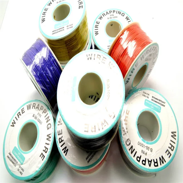 1 sztuk spawania kabel PCB Jumper płytka drukowana 0.2mm drut do pakowania prezentów elektronicznych podłączenie drutu 30AWG kabel 250m czerwony czarny biały niebieski