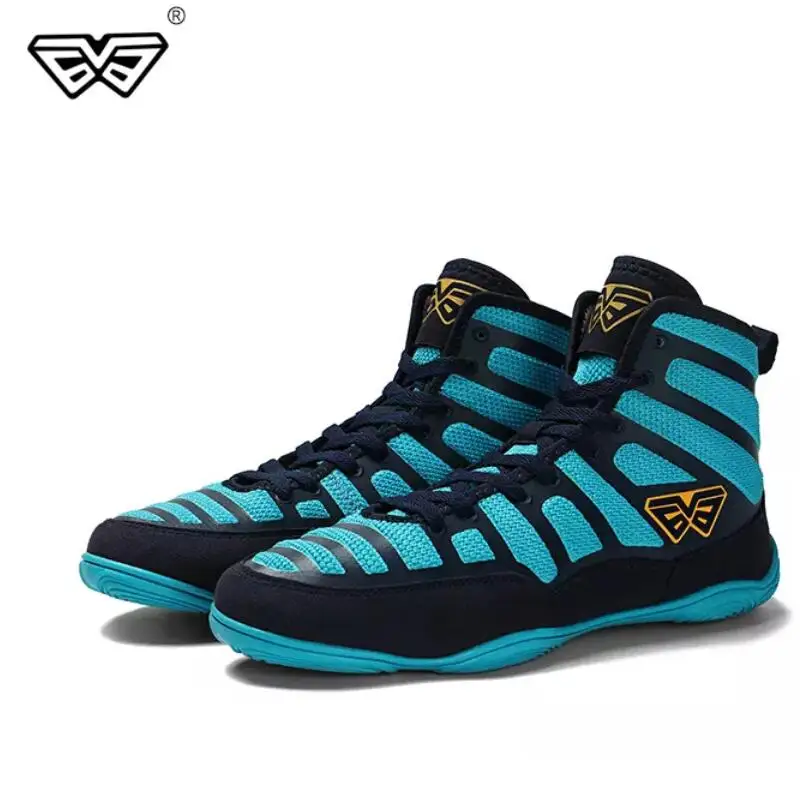 New Men Professional Boxing Wrestling Shoes Rubber Outsole Breathable Combat Sneakers Lace-up Training Fighting Boots