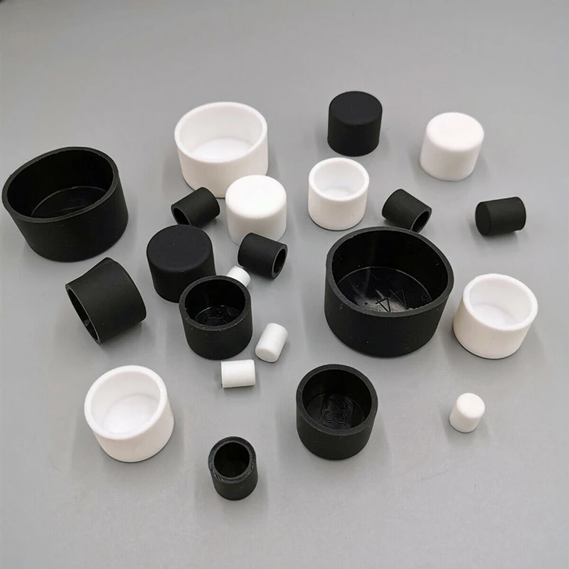 Black/White Silicone Rubber Plug Blanking End Caps Thread Protector Foot Cover For Pipe Tube 2.8mm~78.5mm