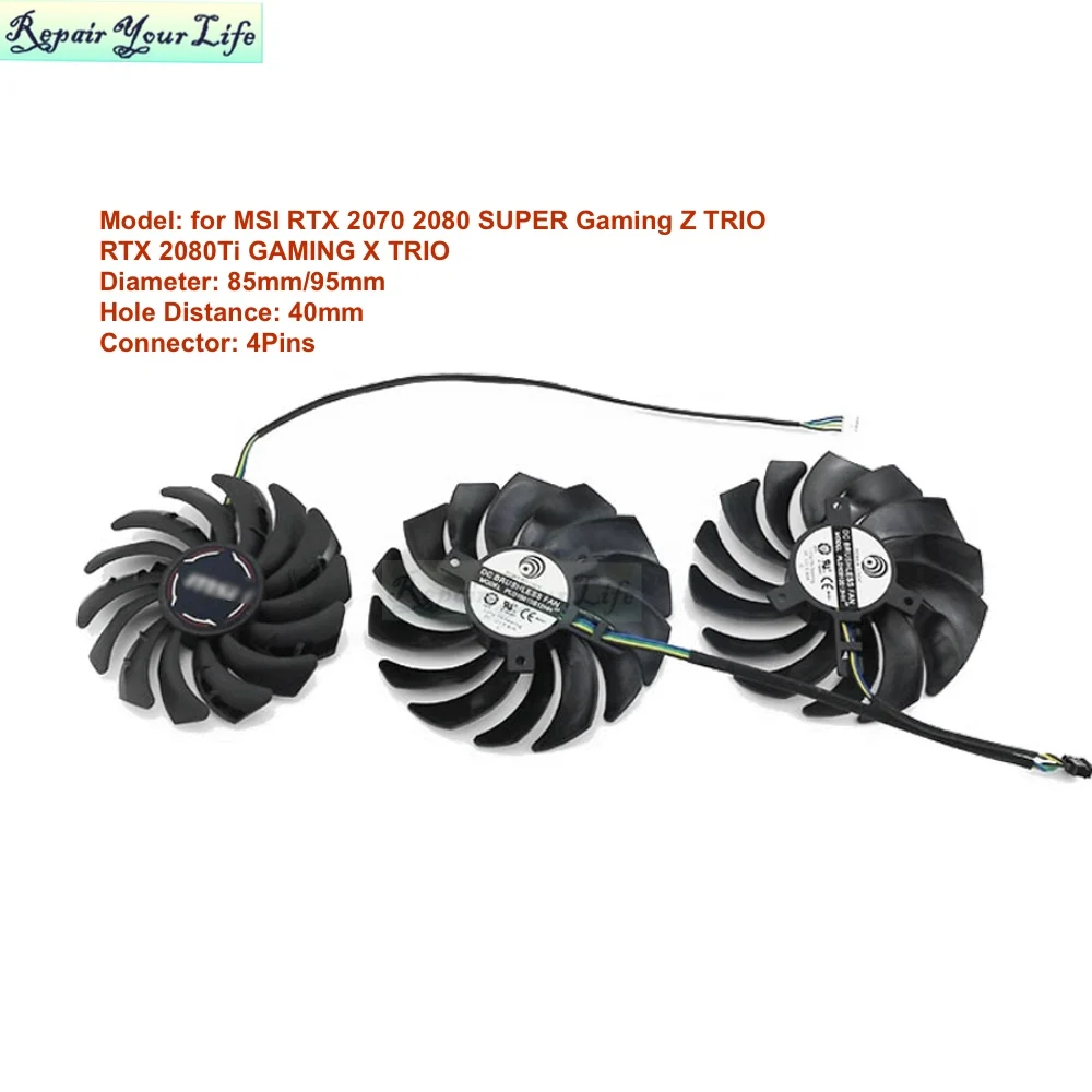 VGA GPU Graphics Video Card Fans Cooler for MSI RTX2080 TI GAMING X TRIO RTX 2070 SUPER GAMING Z PLD09210B12HH PLD10010B12HH New