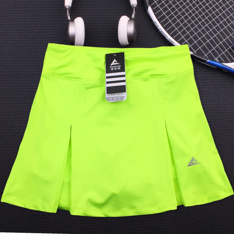 Women\'s Quick Dry Half-length Sports Net Badminton Front Rear Slit Pleated Skirt Running Breathable Absorption