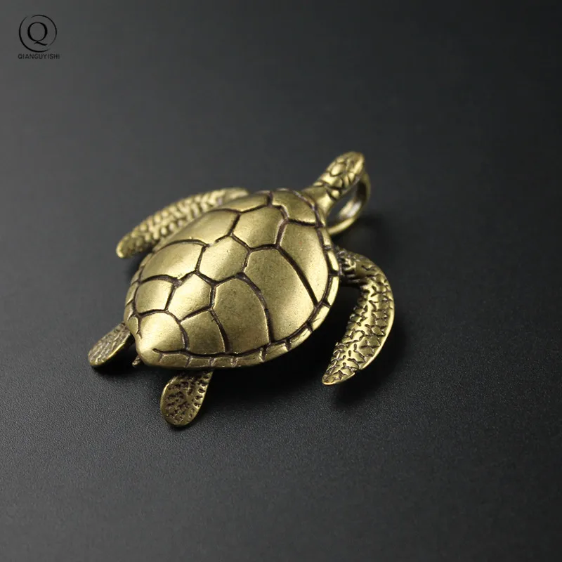 Retro Copper Turtle Keychain Pendants Ornaments Antique Bronze Tortoise Key Chain Ring Pendant Jewelry Vintage Pet Car Keychains