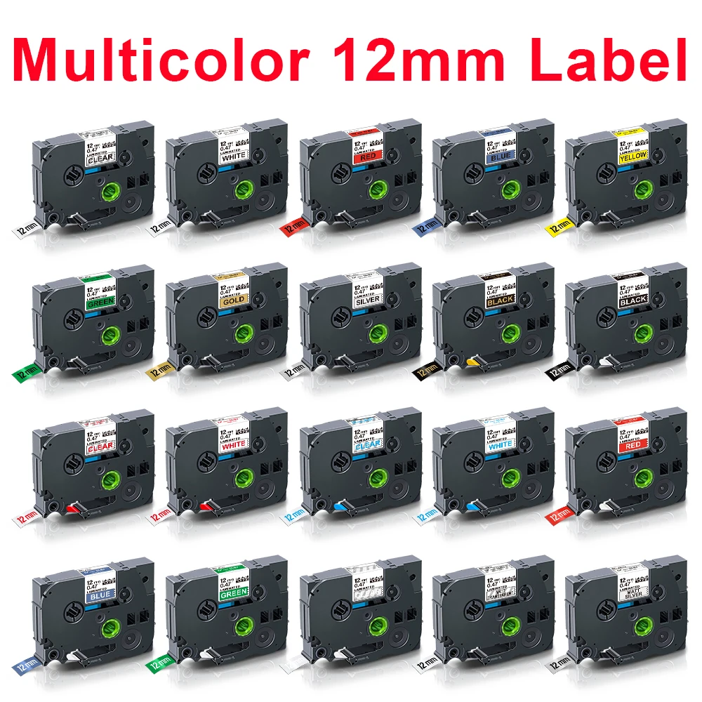 6/9/12mm Label tape Multicolor Compatible for FX 231 FX231 221 631 621 FX231 231 Compatible for Label Maker