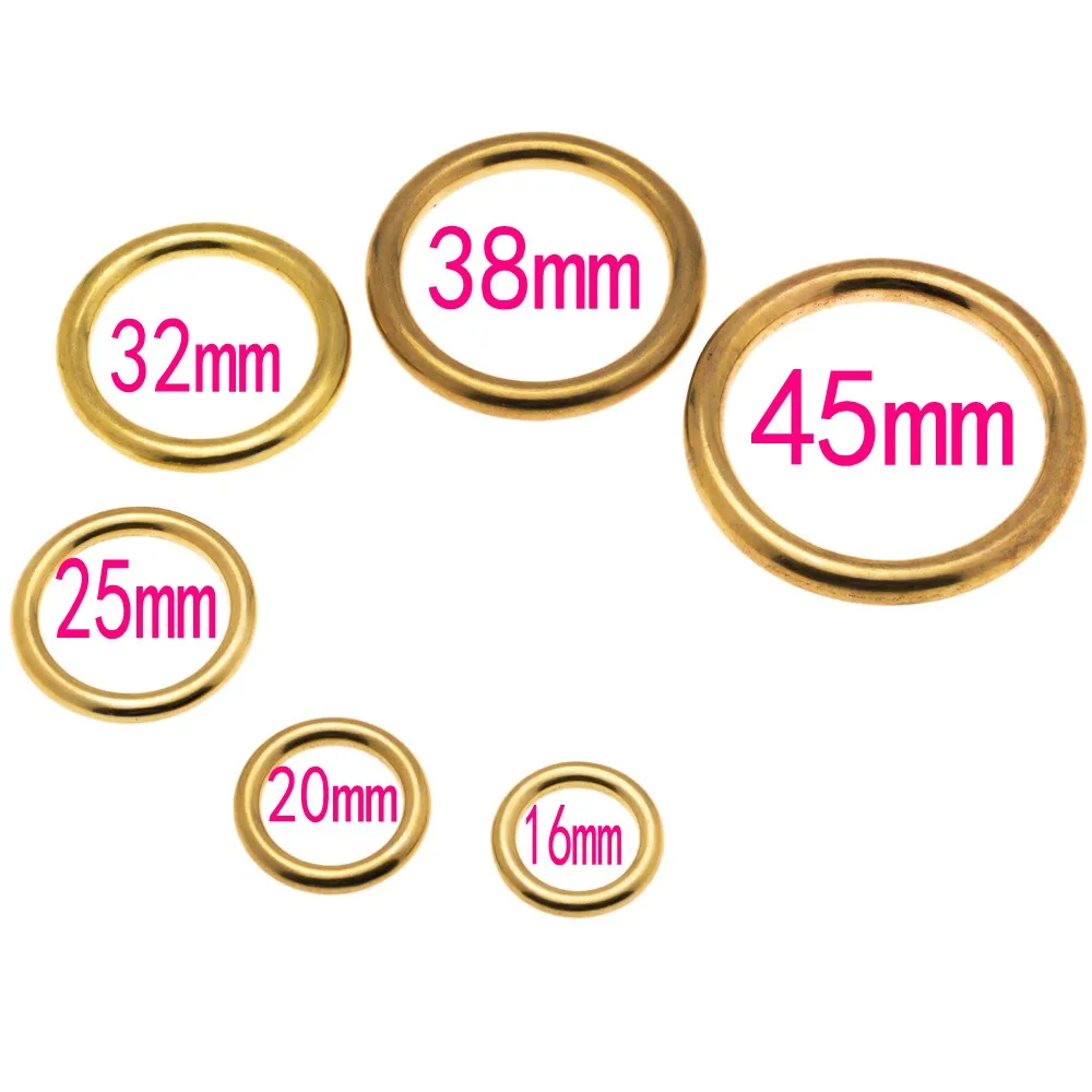 16MM To 45MM  Solid  Circle Leather Accessories Laps Seamless Copper Ring