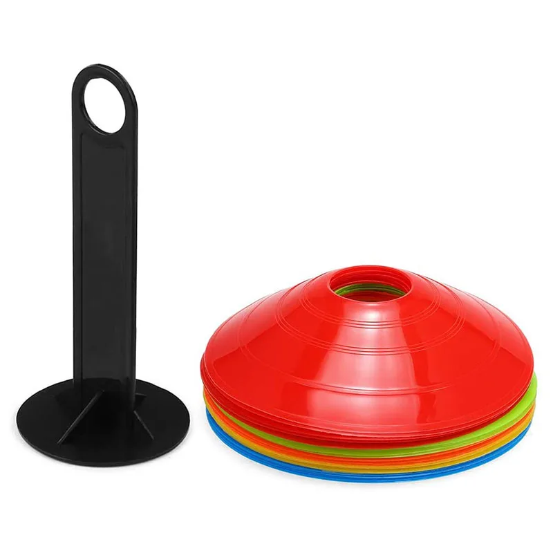 15pcs/25pcs Agility Disc Cone Set Multi Sport Training Space Cones With Plastic Stand Holder Soccer Football Drills Field Marker