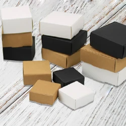 50Pcs Square Kraft Packaging Box Handmade Soap Chocolate Gift Candy Storage Carton Baby Shower Wedding Favor Gift Boxes Decor