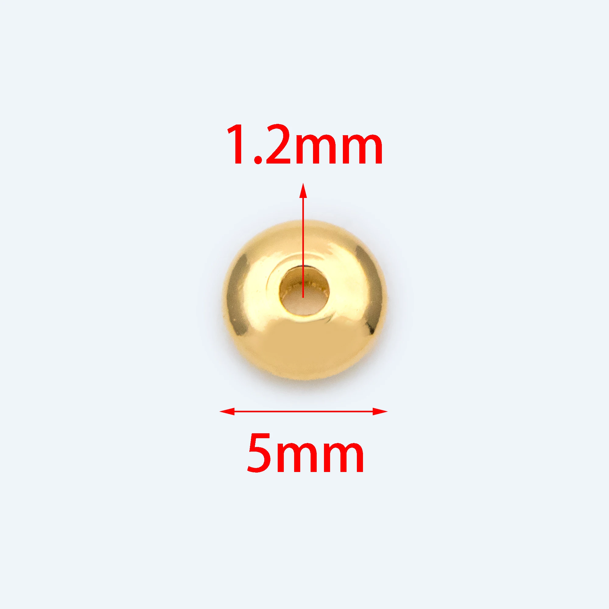 20pcs Gold Plated Brass Rondelle Spacers Beads 5mm For DIY Jewelry Making Accessories (GB-1334)