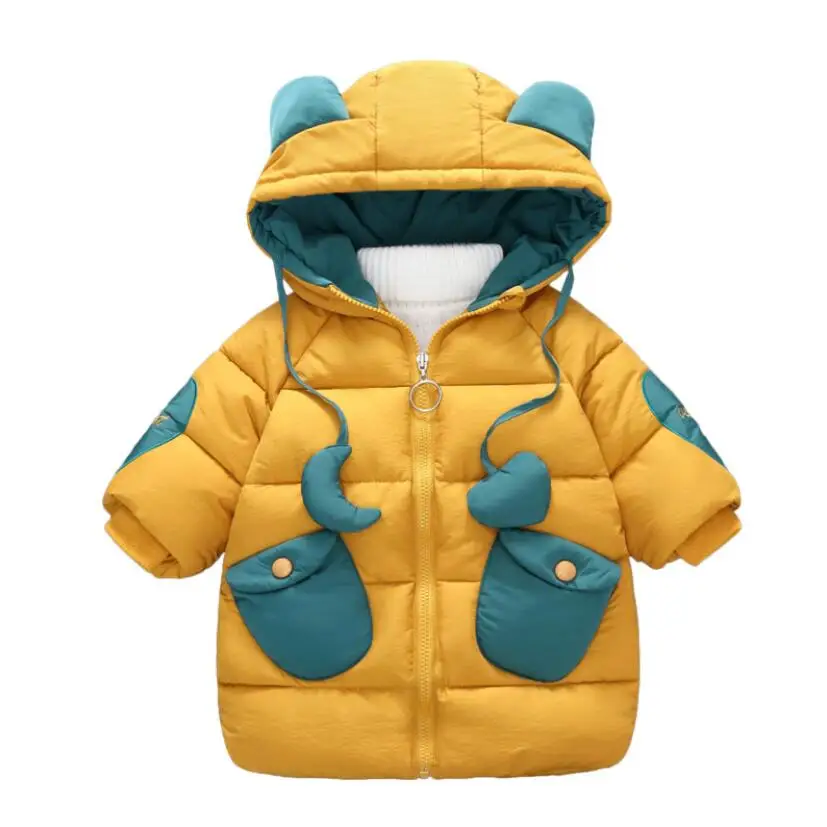 

baby girls winter warm cotton coat 2-7T little kids snow suit cute hooded thickening baby outfit windbreaker jacket for girls tp