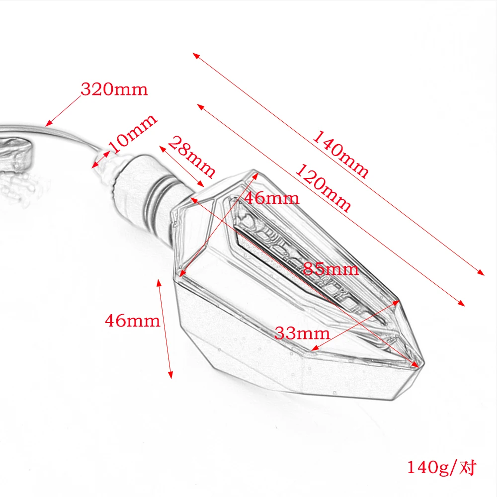 Universal Motorcycle 12 LED Turn Signal Lights Blinker Front Rear Light for Harley Cruiser Honda Kawasaki BMW Yamaha