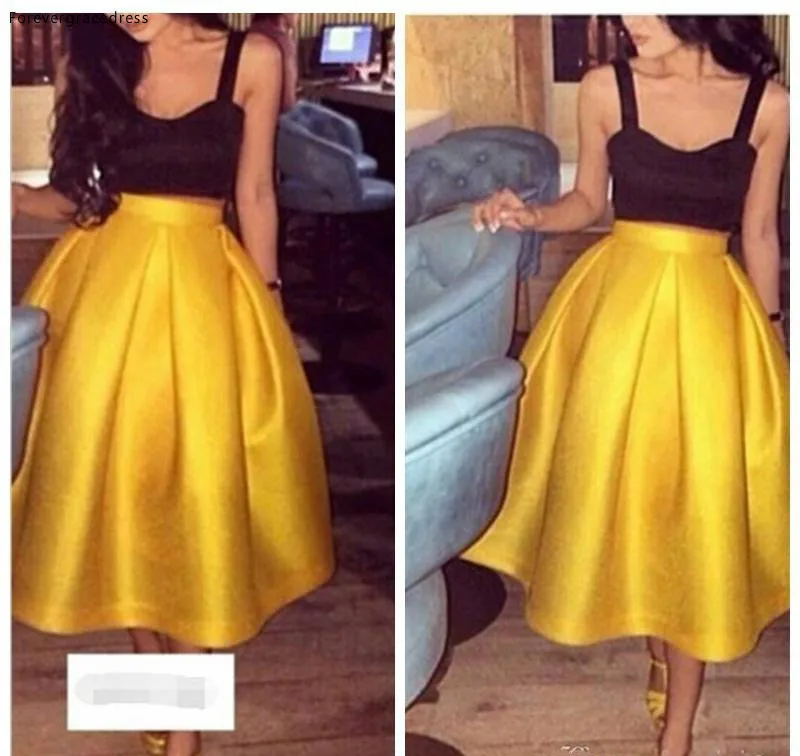 Robe de Cocktail deux pièces, bretelles Spaghetti, sans manches, robe de fête de remise de diplôme, sur mesure, grande taille