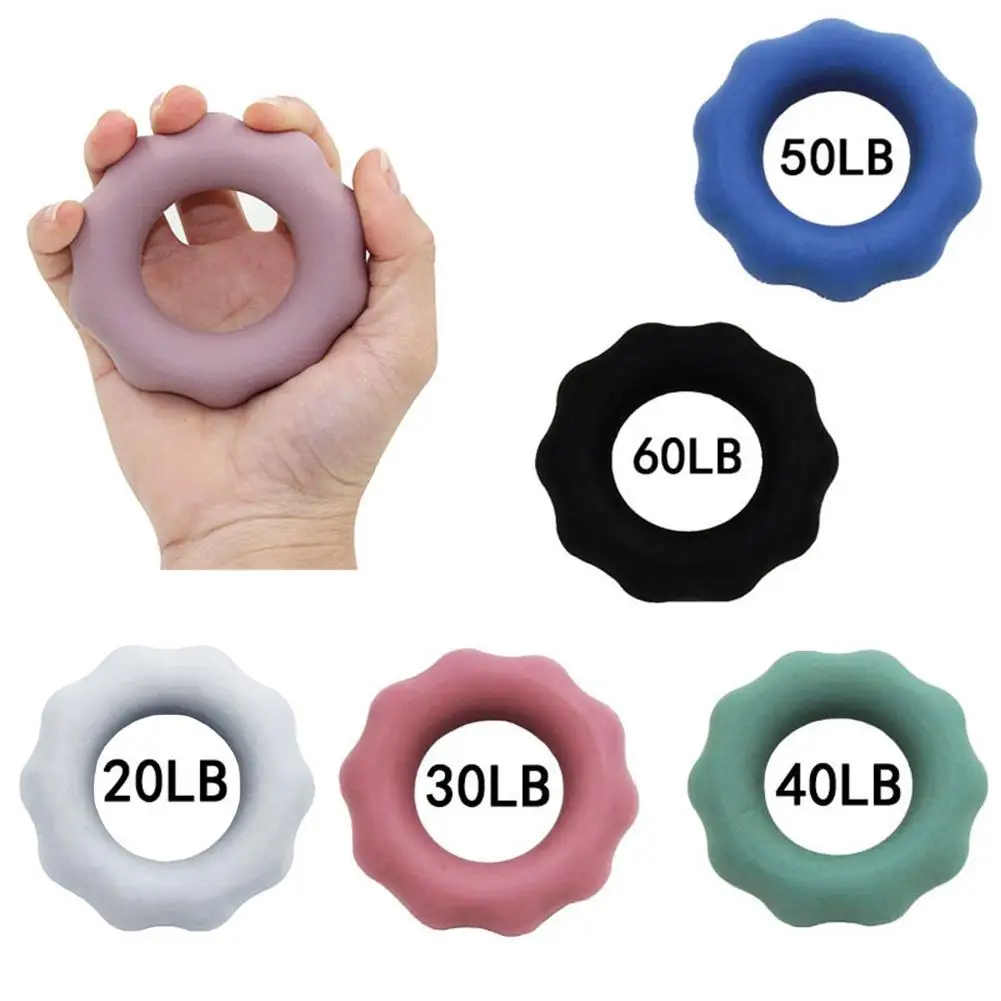 Silicone Hand Grip Fitness Silicone Ring Exerciser Flower Finger Exerciser Grip Ring Massage Strength Training Carpal Expander