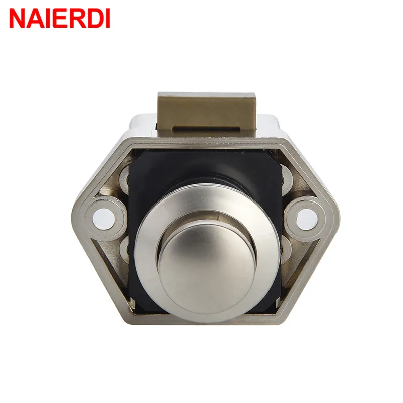 NAIERDI 10PCS Camper Car Push Lock Diameter RV Caravan Boat Motor Home Cabinet Drawer Latch Button Locks Furniture Hardware