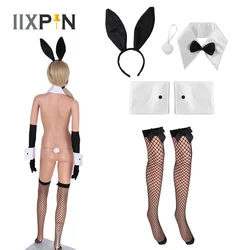 Sexy Bunny Cosplay Costume Erotic Lingerie Role Play Costume Rabbit Suit Hairhoop Collar Bowtie Cuffs Plush Tail Gloves Stocking