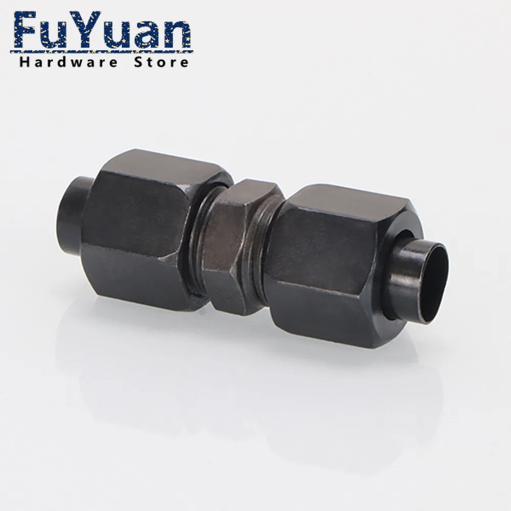 1PCS Carbon Steel High-pressure Hydraulic Double head Flaring Straight-through  6/8/10/12/14mm Connection Fittings