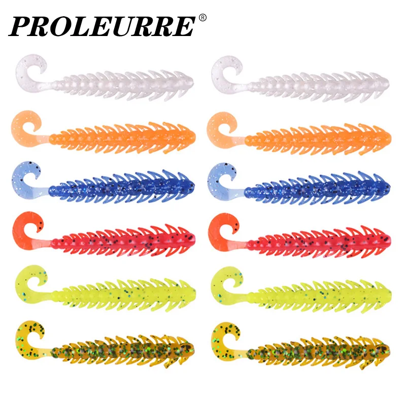 

10pcs Fishy Smell Soft Bait Fishing Worms 50mm 65mm Larvae Wobblers Tackle Swim Aritificial Silicone Bait For Bass Jerking Fish