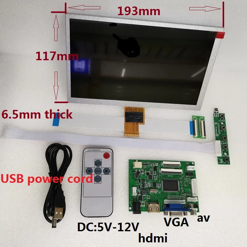 HDMI vga 2av driver board kit 8-inch LCD display ZJ080NA-08A 1024x600 module