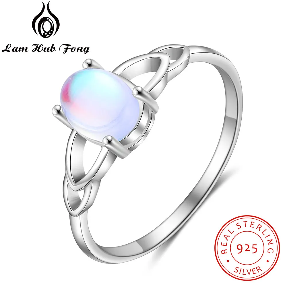 Women 925 Sterling Silver Oval Moonstone Rings Silver 925 Braided Rings Female Wedding Band Fine Jewelry Anniversary Gifts