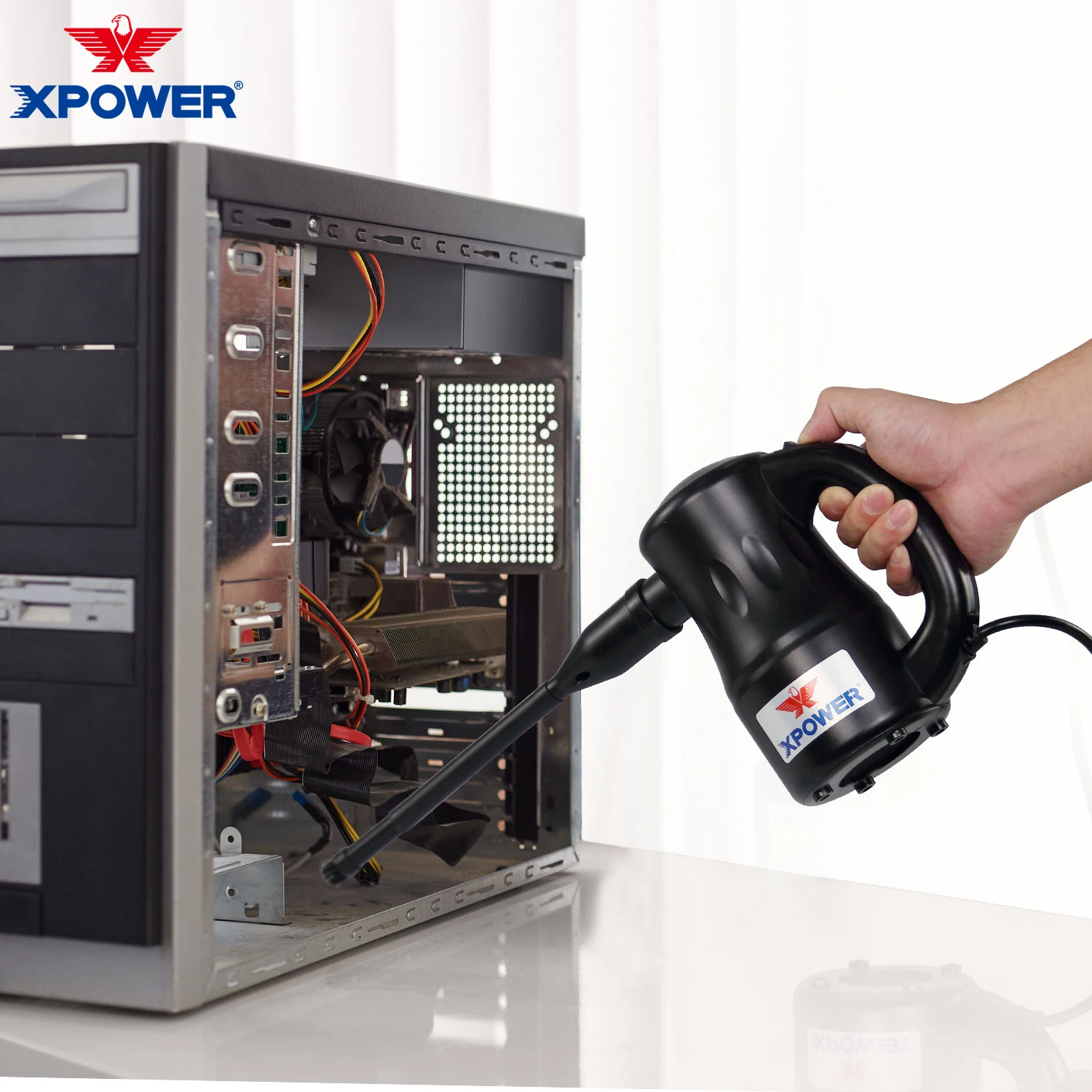 XPOWER منفاخ أوراق الهواء 550 واط منفاخ الهواء الكهربائي الكمبيوتر تنظيف منفاخ الغبار مكنسة كهربائية المنزل سيارة نظافة مجفف الحيوانات الأليفة الصغيرة