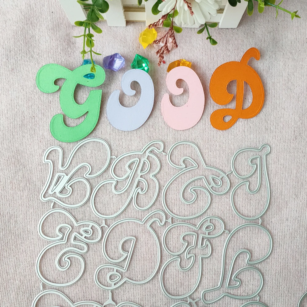 

New Large Big Alphabet Set Die Cut Letter Metal Cutting Dies Stencil Scrapbooking Embossing New Christmas Craft Stamps And Dies