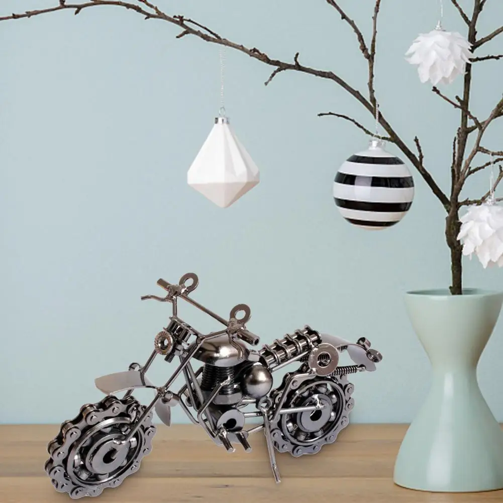 Collectable Motorcycle Art Sculpture Anti-oxidation Metal Perfect Craft Motorcycle Art Model Retro wrought iron motorcycle model