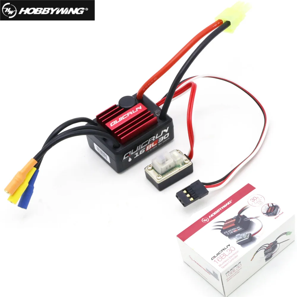 Hobbywing-ブラシレスescカー,quicrun 16bl30,30a,1:16,オンロード,オフロード,バギー,モンスター