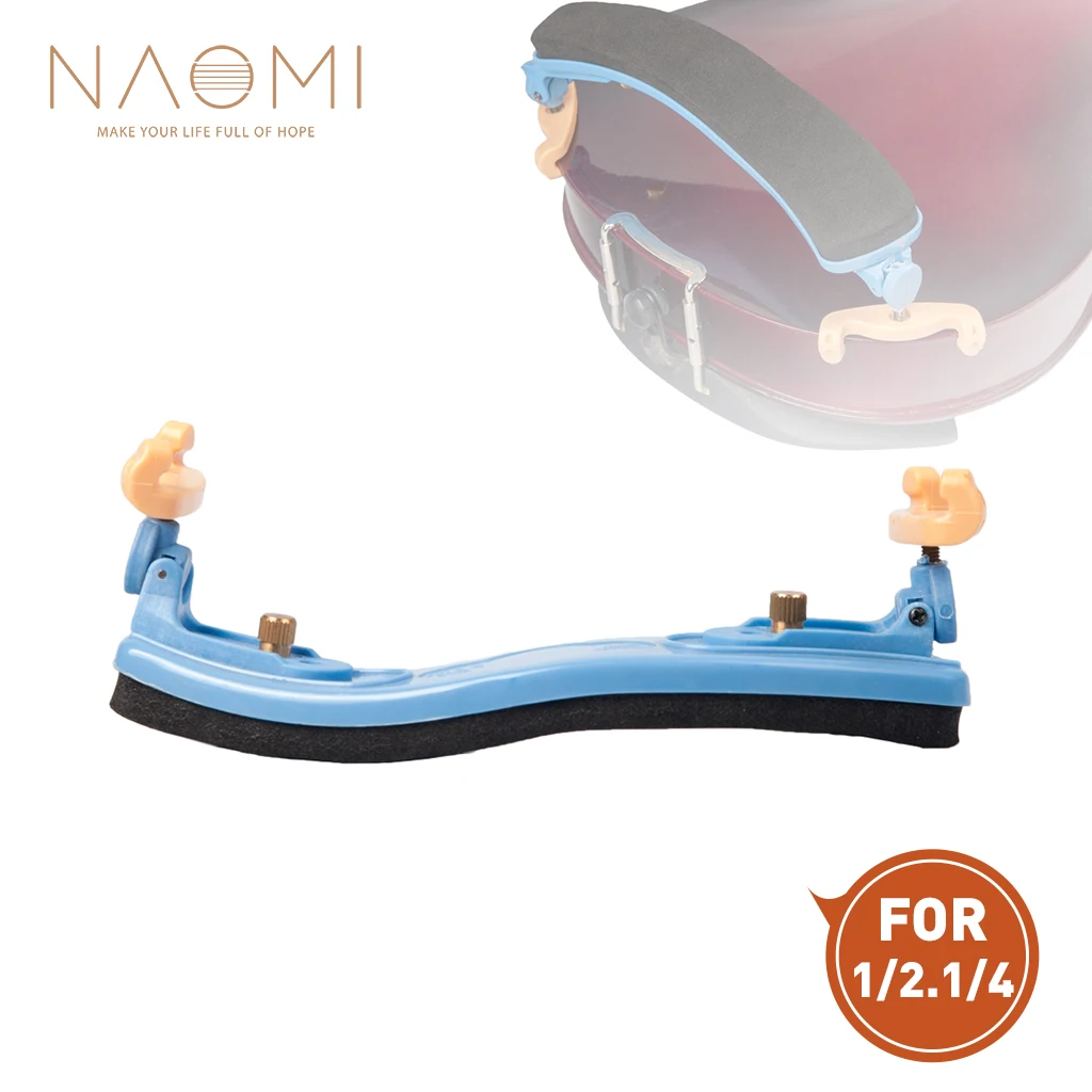 NAOMI 1/2 1/4 Adjustable Violin Shoulder Rest Height Adjustable Feet High Strength Sponge Comfortable Foam Pad For Kids Adults